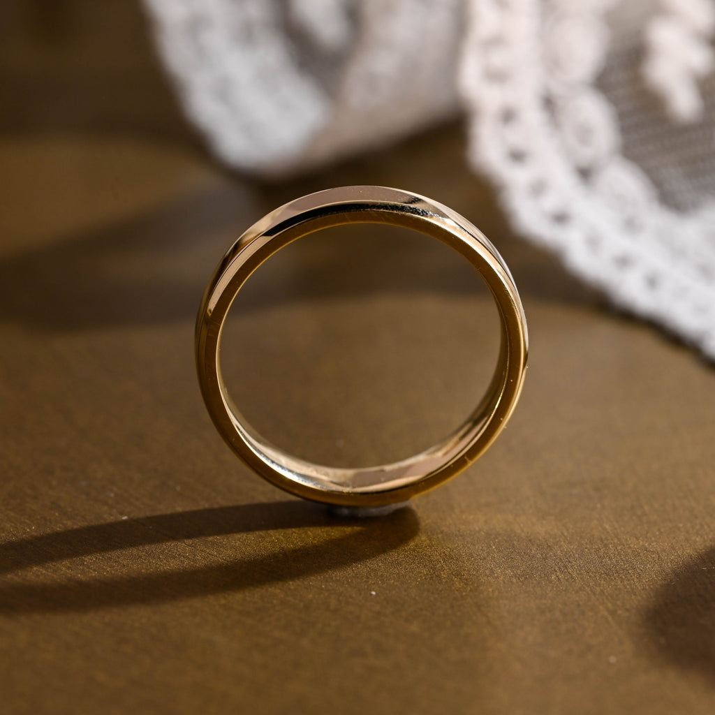 SquareJewelry men's wedding ring Solid Gold 4.0mm Plain Wedding Band