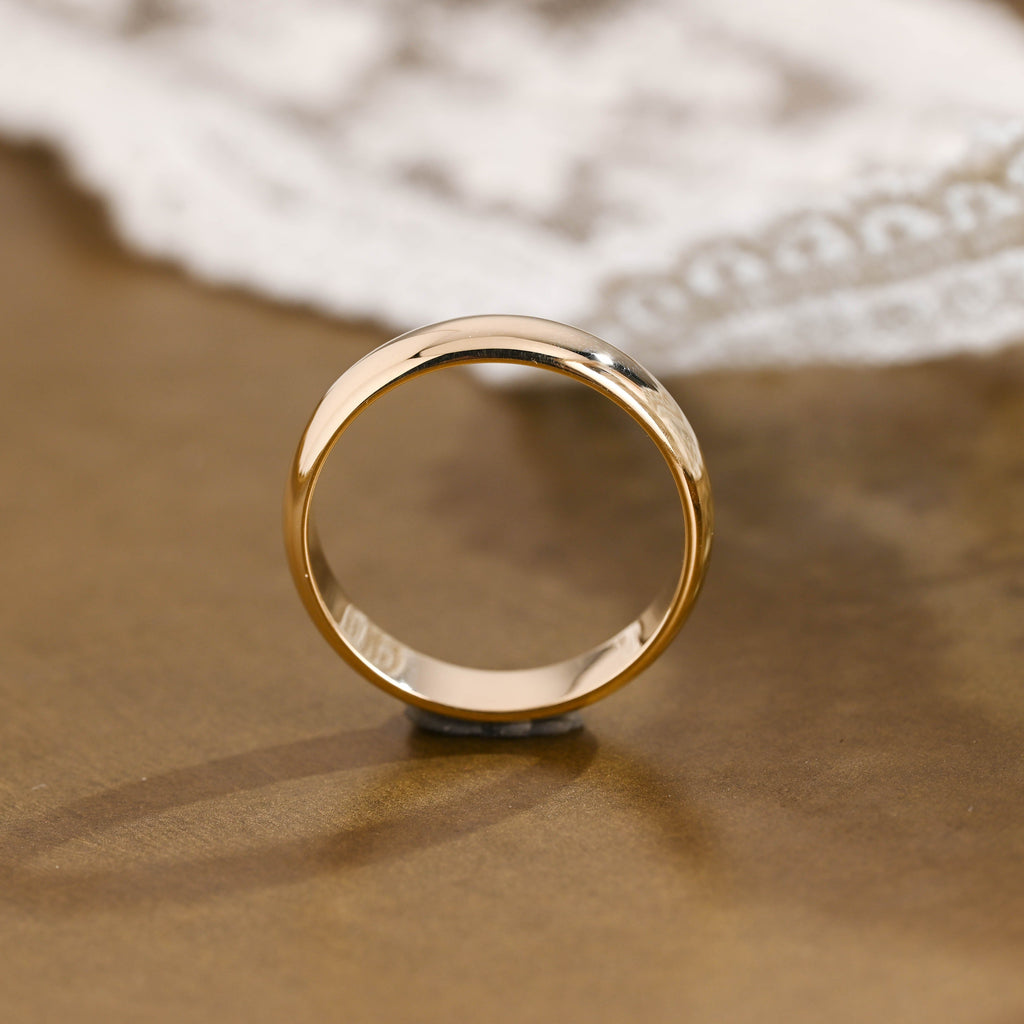 SquareJewelry men's wedding ring Solid Gold 5.0mm Plain Wedding Band Cigar Ring