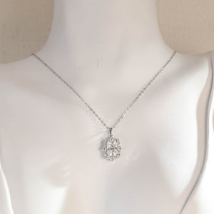 SquareJewelry necklace Solid Gold Radiant Cut Moissanite Pendant, Halo Wedding Necklace