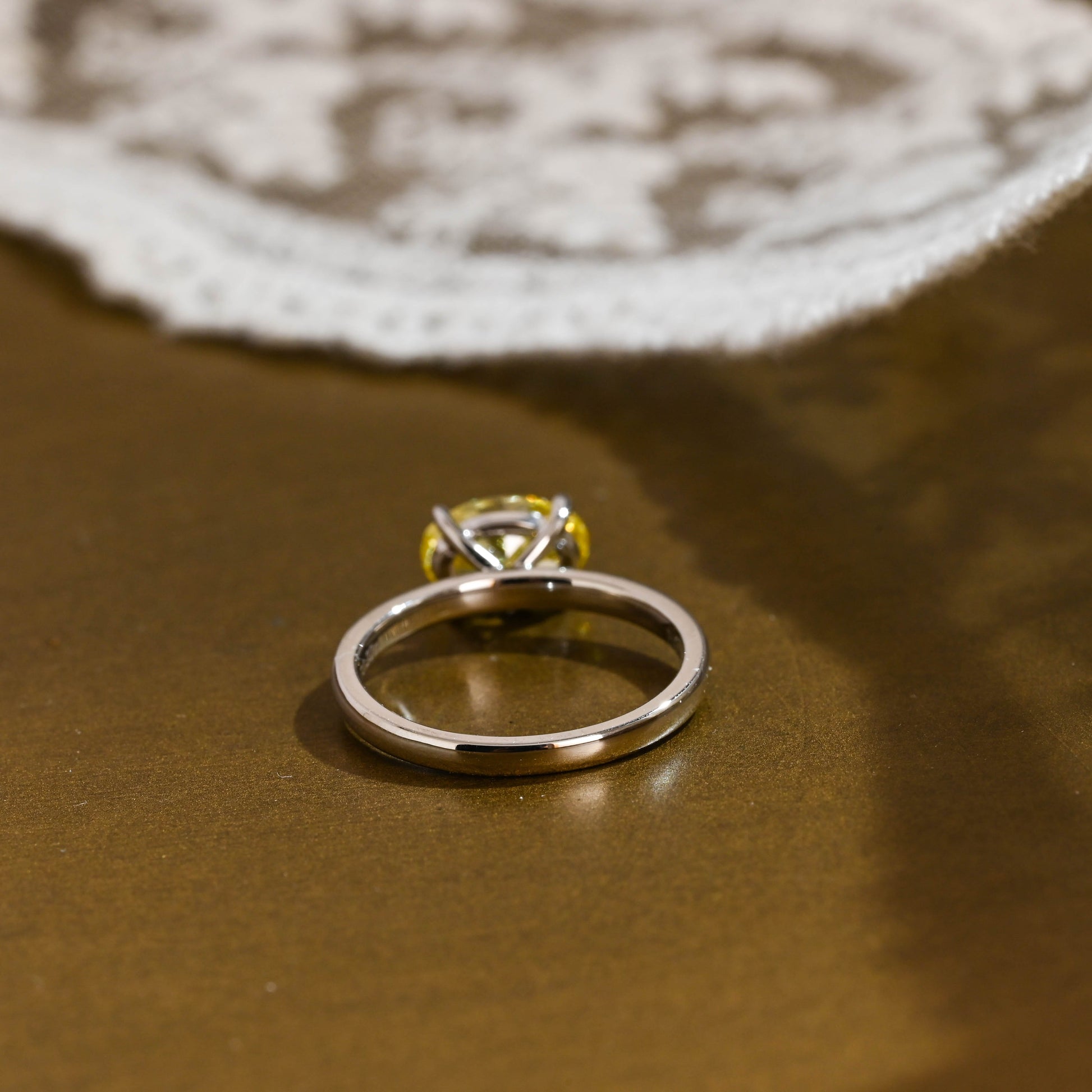 SquareJewelry oval cut lab grown sapphire engagement ring Solid Gold Solitaire Oval Cut Yellow Sapphire Engagement Ring