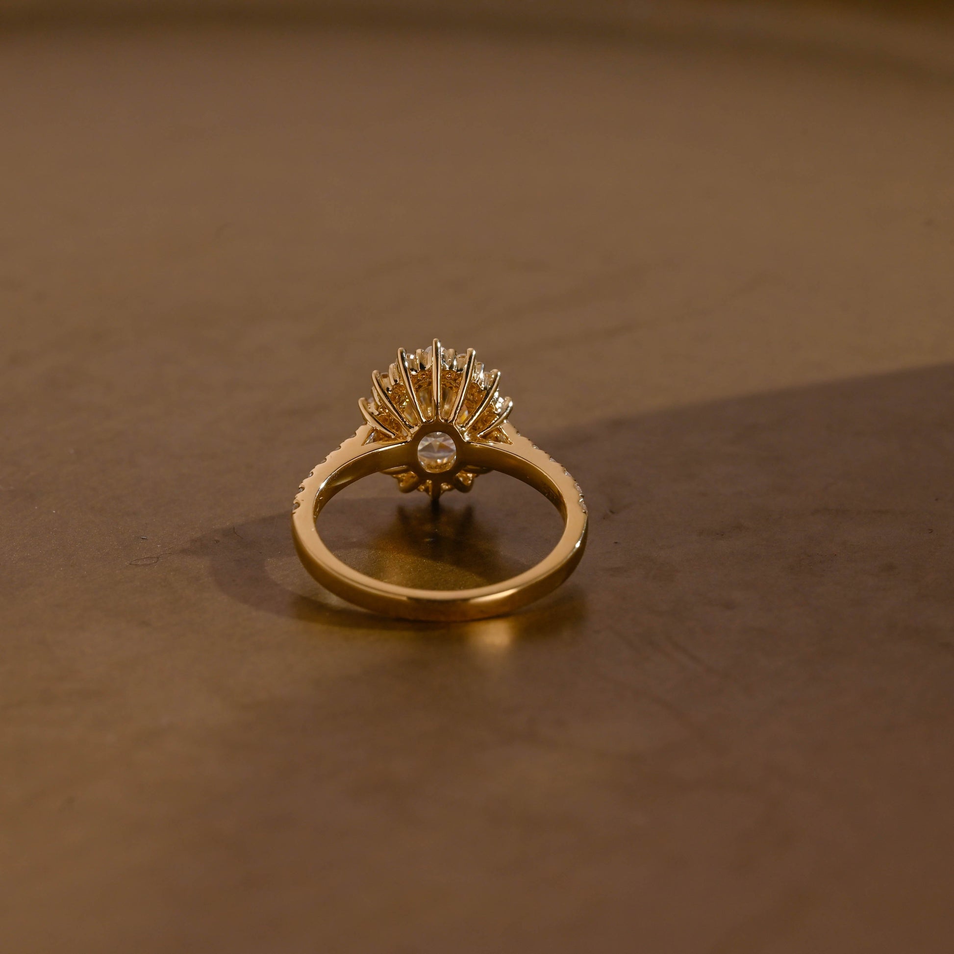 SquareJewelry oval cut moissanite engagement ring Solid Gold Oval Cut Moissanite Engagement Ring
