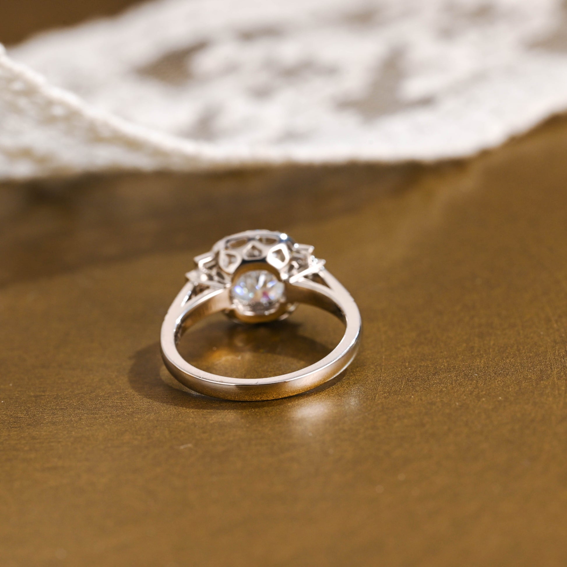 SquareJewelry oval cut moissanite engagement ring Solid Gold Oval Cut Moissanite Engagement Ring