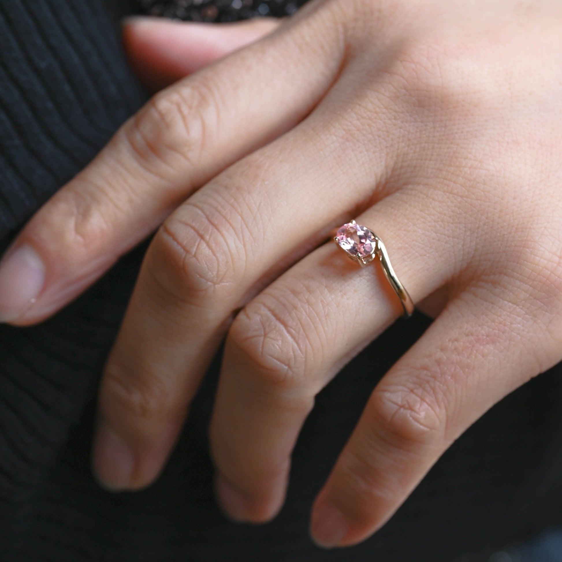 SquareJewelry oval cut moissanite engagement ring Solid Gold Oval Cut Pink Sapphire Engagement Ring