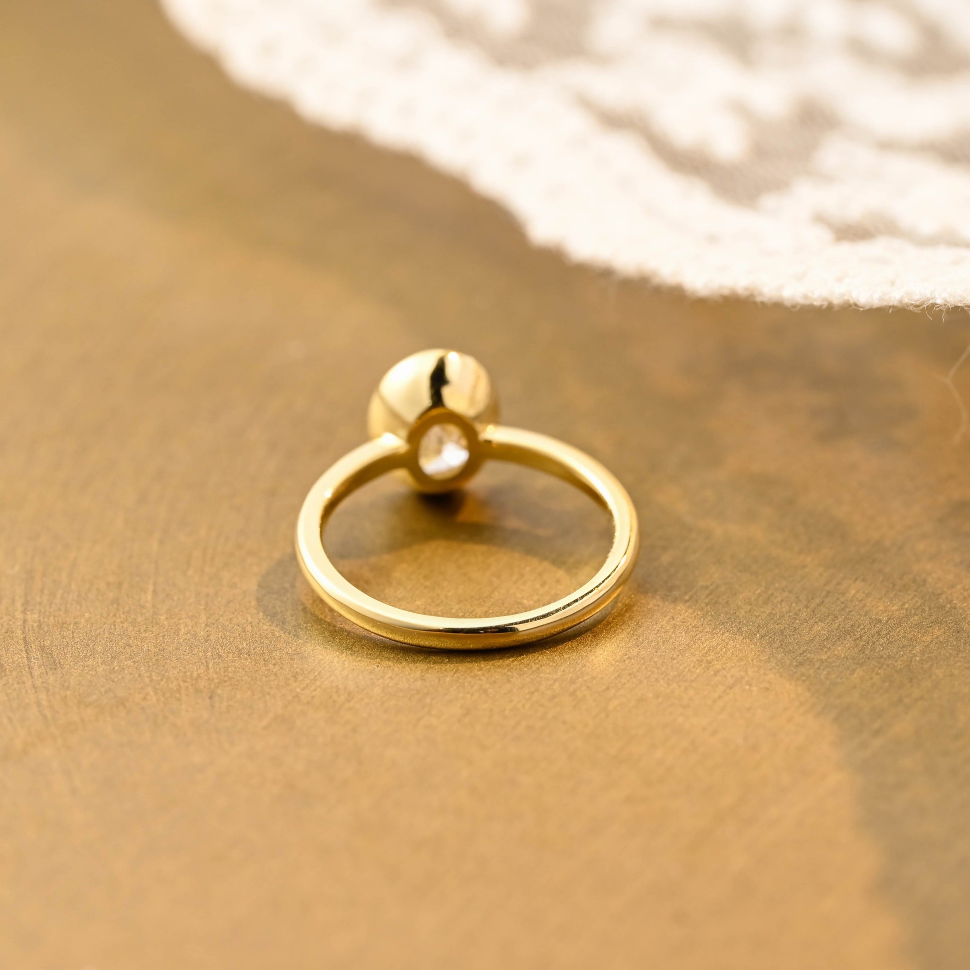 SquareJewelry oval cut moissanite engagement ring Solid Gold Solitaire Bezel Oval Cut Moissanite Engagement Ring