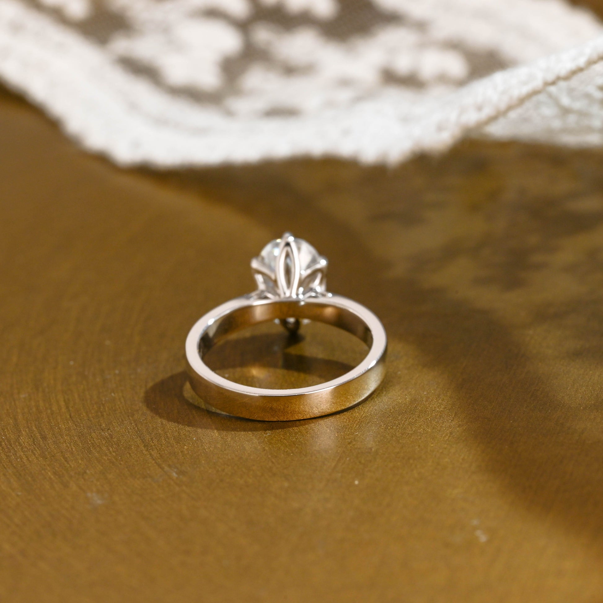 SquareJewelry oval cut moissanite engagement ring Solid Gold Solitaire Oval Cut Moissanite Engagement Ring
