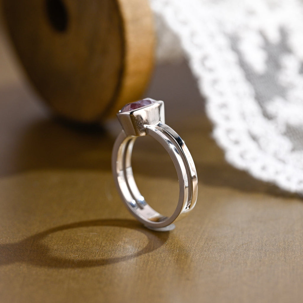 SquareJewelry trillion cut lab grown alexandrite engagement ring Solid Gold Double Shank Lab Grown Trillion Alexandrite Engagement Ring