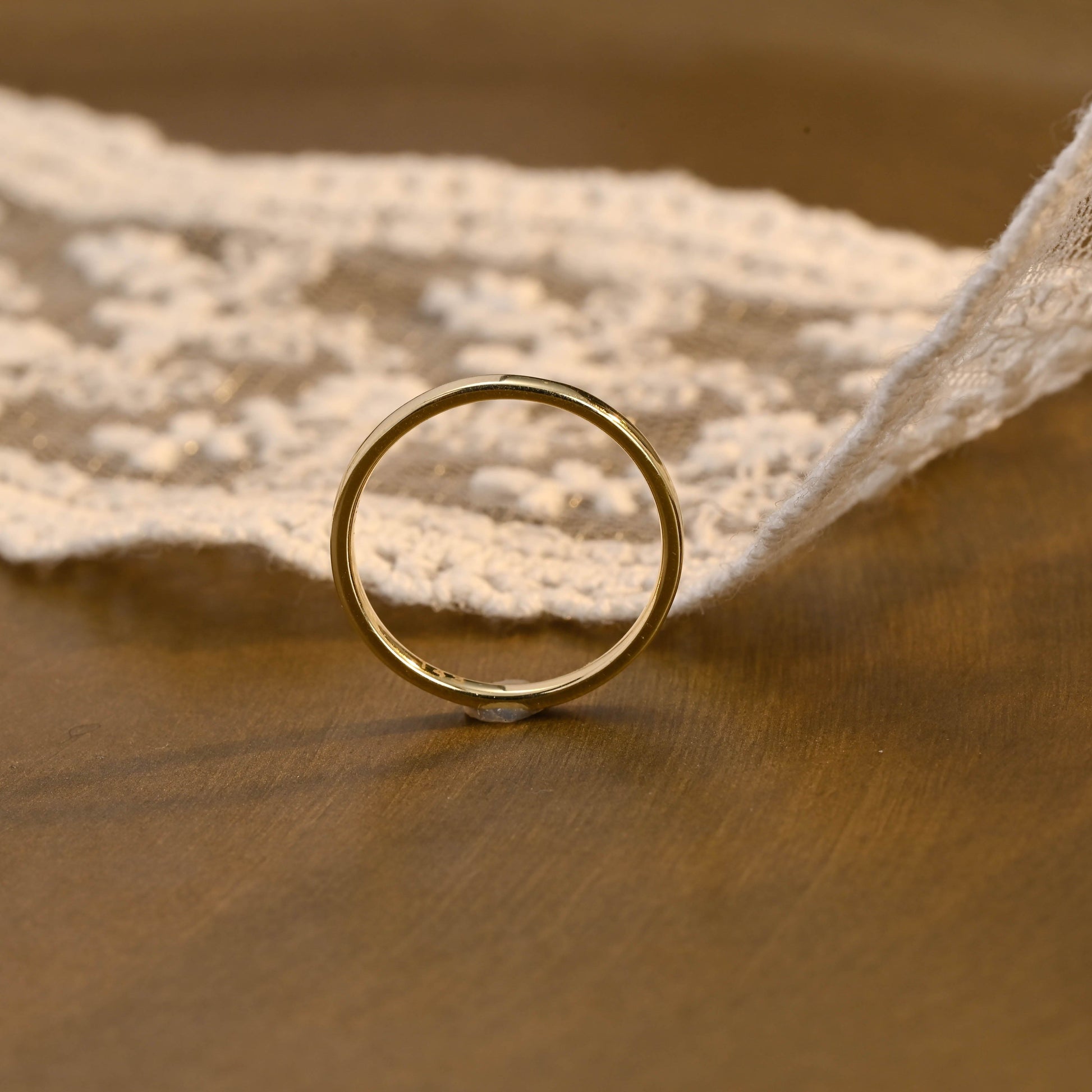 SquareJewelry women's wedding ring Solid Gold 1.8mm Width Plain Wedding Band