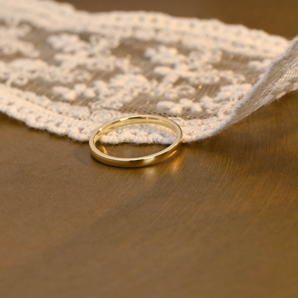 SquareJewelry women's wedding ring Solid Gold 1.8mm Width Plain Wedding Band