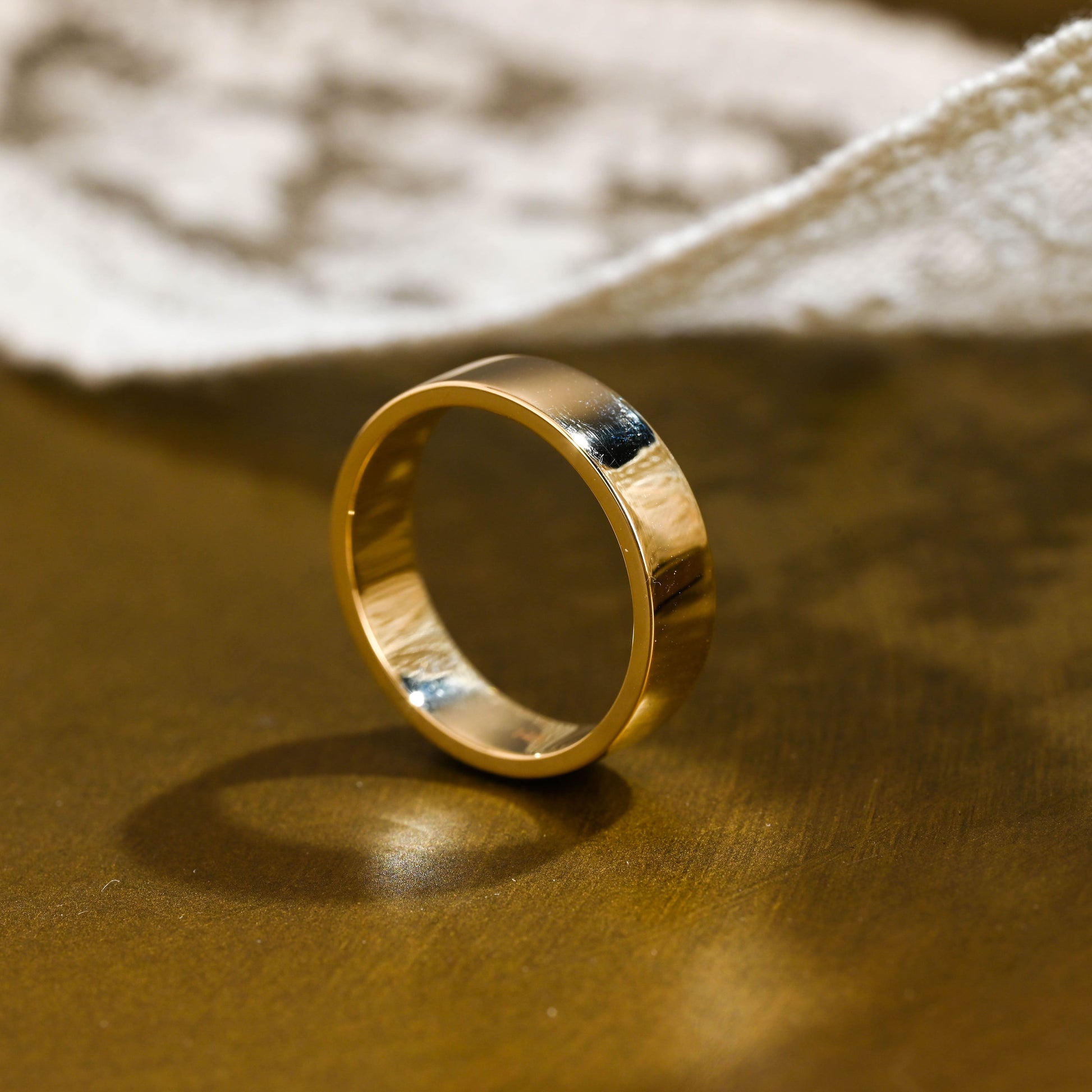 SquareJewelry women's wedding ring Solid Gold 5mm Width Plain Wedding Band for Women