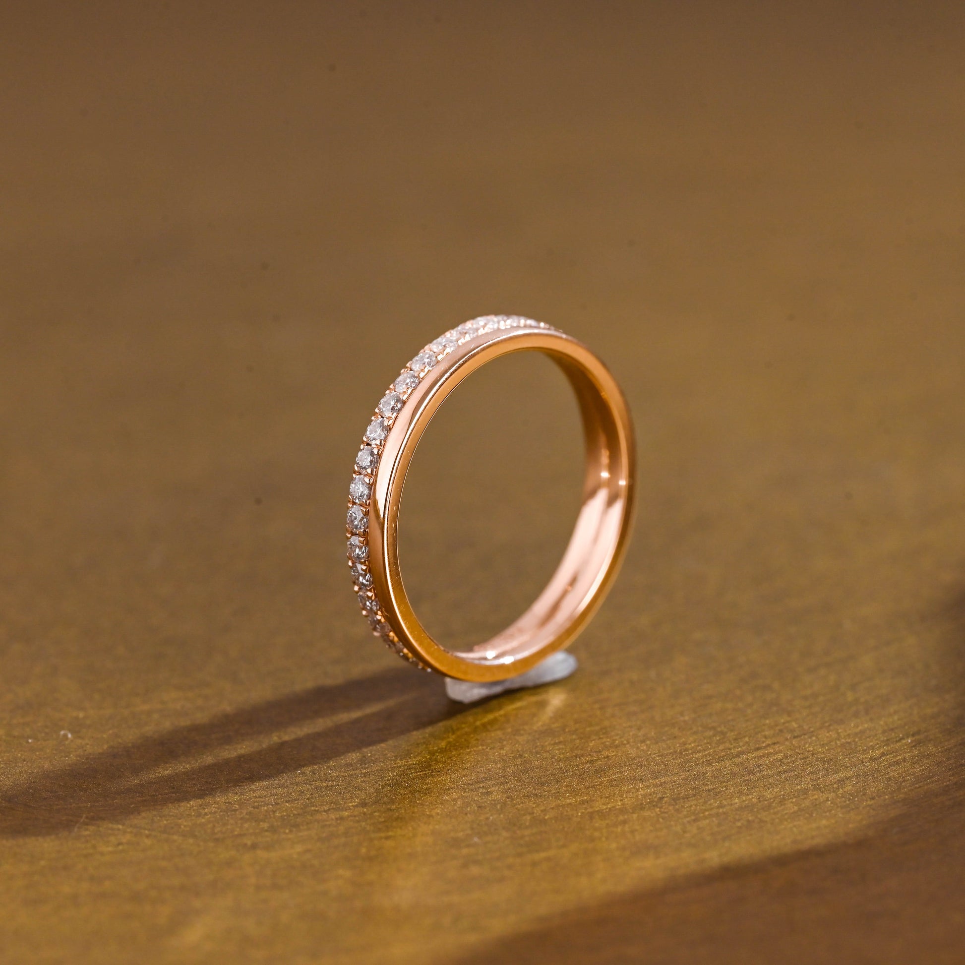 SquareJewelry women's wedding ring Solid Gold Full Eternity Moissanite Wedding Band