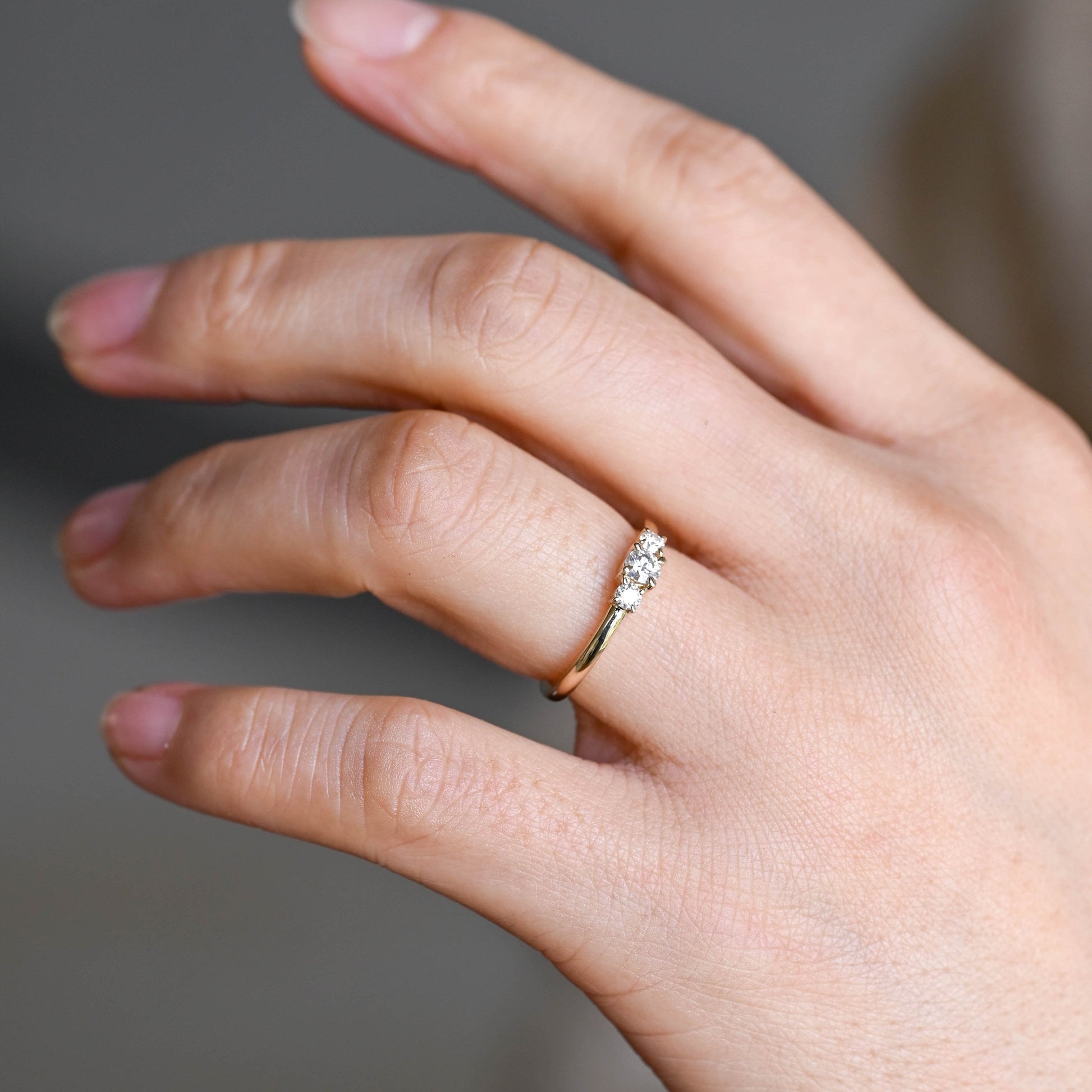 SquareJewelry women's wedding ring Solid Gold Round Cut Moissanite Wedding Band